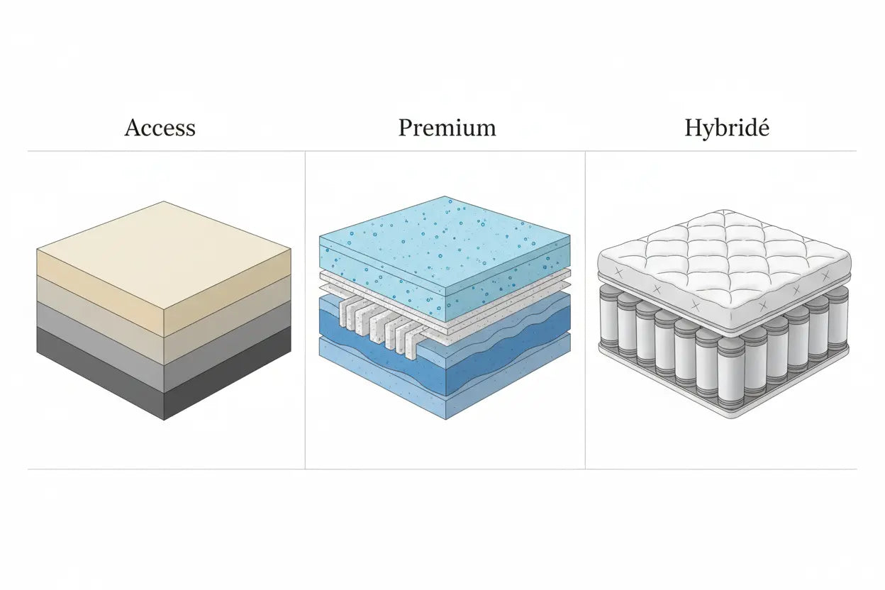 Access-vs.-Premium-vs.-Hybride-Le-guide-comparatif-pour-choisir-VOTRE-matelas-Zenpur ZenPur