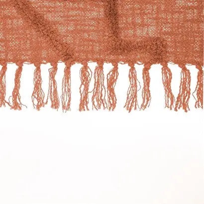 Jeté de Lit Rose Terracotta en Coton Tufté Inca - 130x180 cm ZenPur