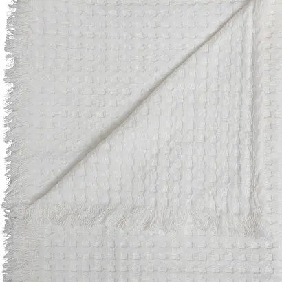 Jeté de Lit Blanc Abeil Widdy - 130x180 cm ZenPur