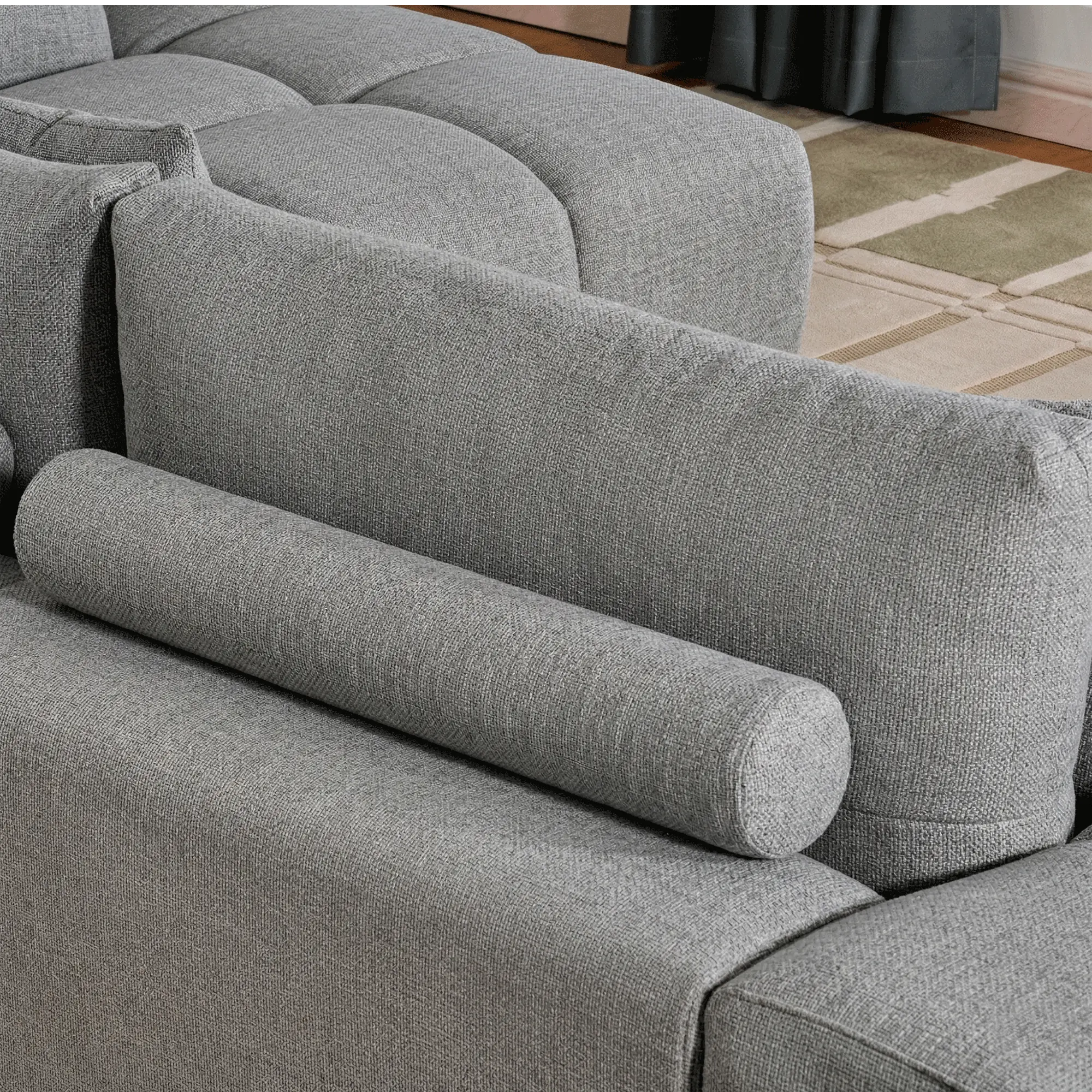 Canapé Compressé d'Angle Gris avec Méridienne Y215 - Ressorts Ensachés & Mousse Haute Densité ZenPur