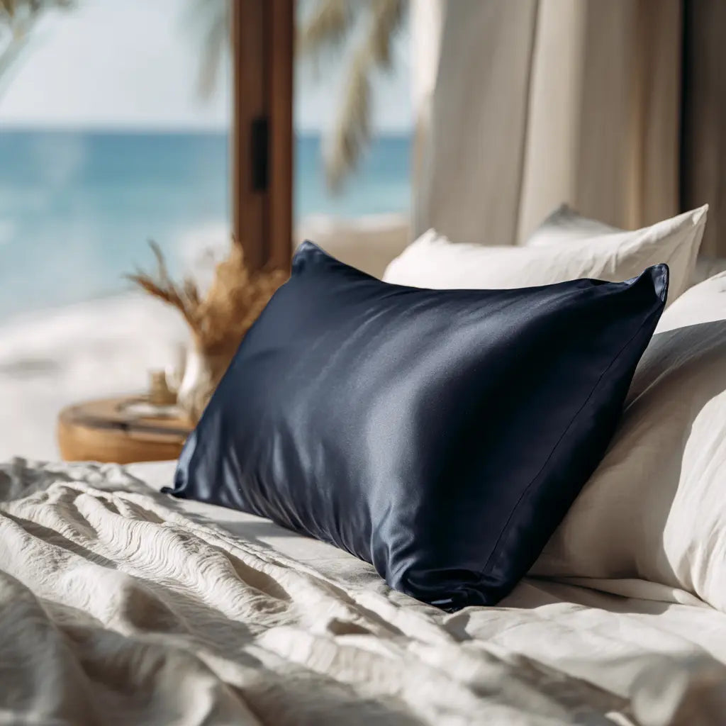 Taie d'Oreiller en Soie Bleu Marine 100% Mûrier - 50x70 ZenPur