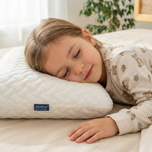 Oreiller Enfant Moelleux Ergonomique à Mémoire de Forme - 6 à 10 ans (40 x 60 cm) ZenPur