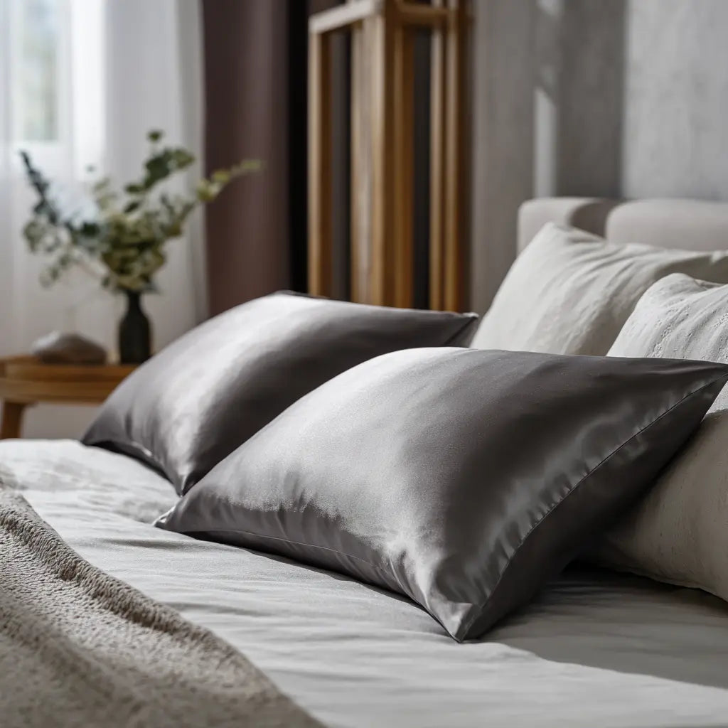 Taie d'Oreiller en Soie Gris 100% Mûrier - 50x70 ZenPur